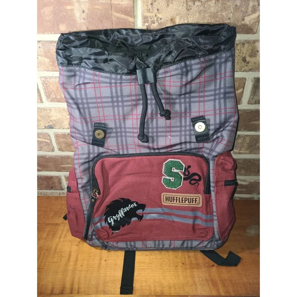 Plaid Harry Potter Rucksack Backpack Hufflepuff Gryffindor Wisdom Learning Wit